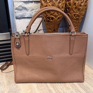 Coach Borough Camel Leather Tote Bag